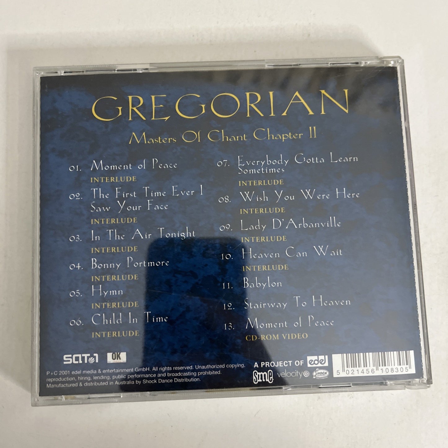 Gregorian – Masters Of Chant Chapter II (CD, 2001) Australia SMECD021
