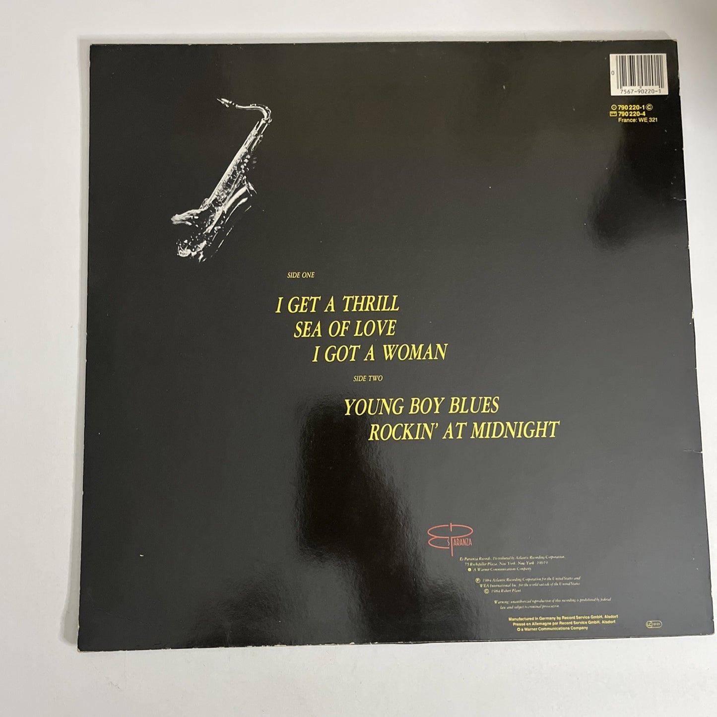 The Honeydrippers – Volume One (Vinyl, 1984) US 90220-1-B