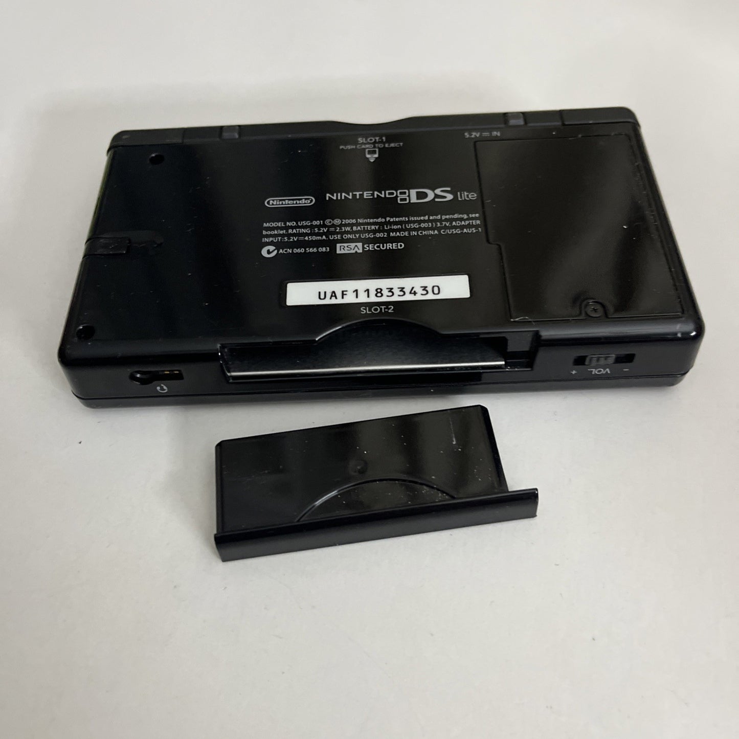 Nintendo DS Lite Onyx Black Handheld Console With Charger USG-001