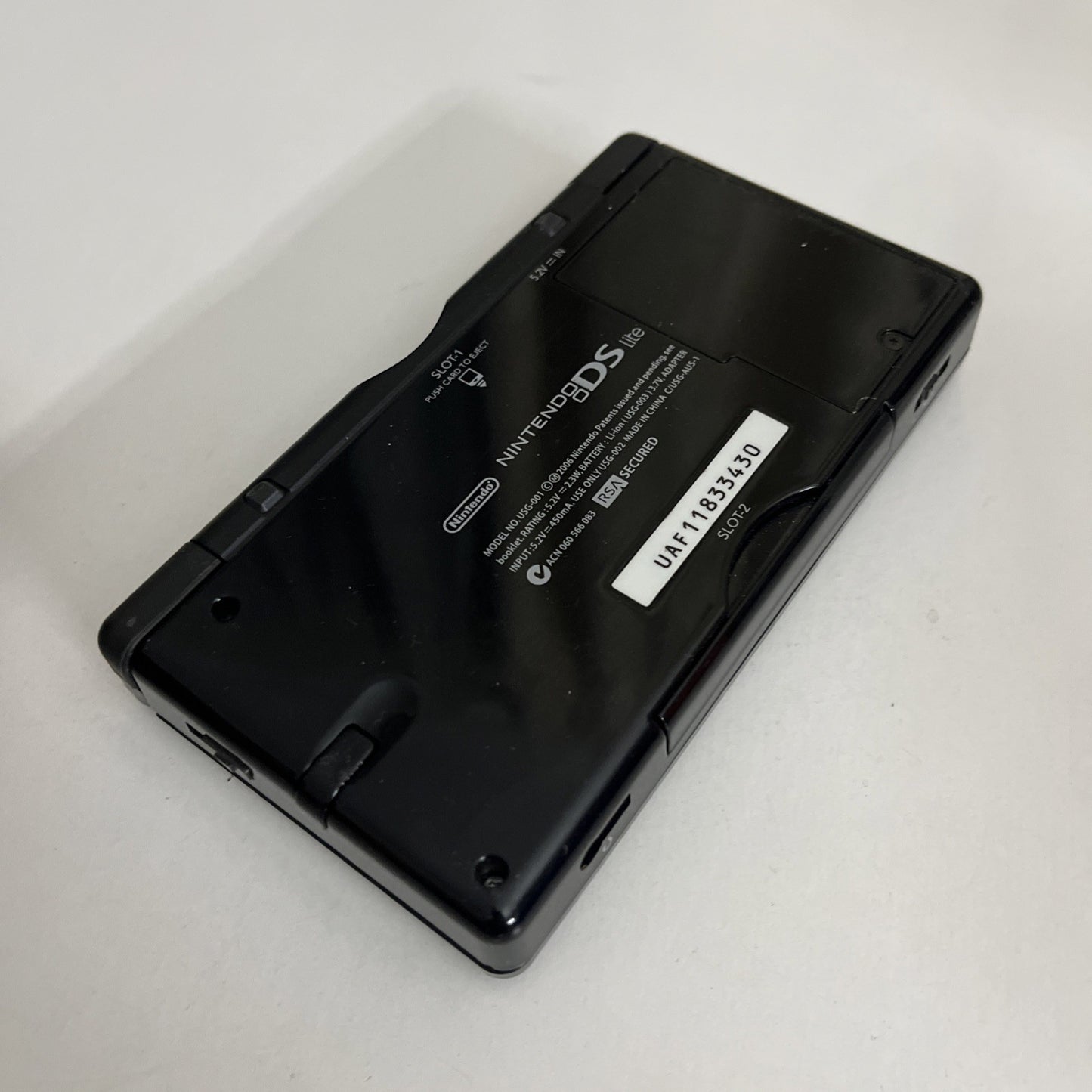 Nintendo DS Lite Onyx Black Handheld Console With Charger USG-001