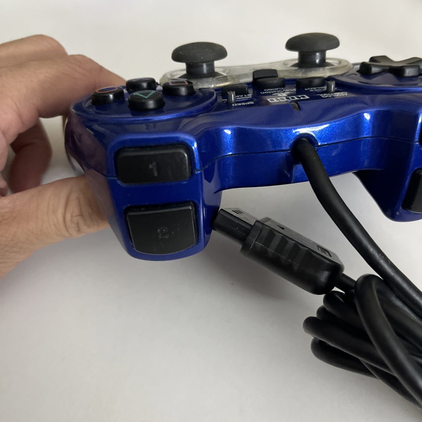 Hori PS2 Analog SindouPad 2 Fighting PlayStation Controller Blue Turbo Function