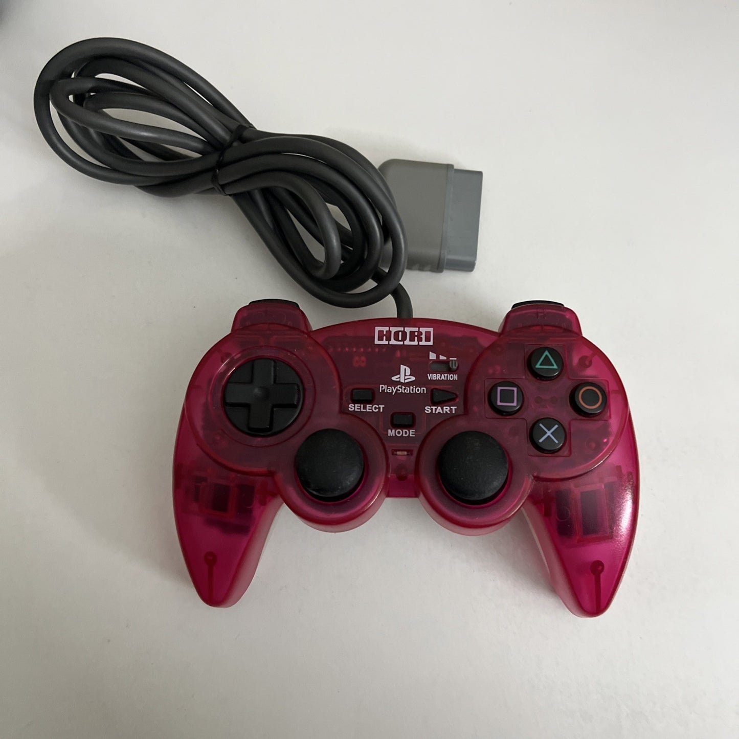 Hori PlayStation PS2 PS1 Analog Sindou Fighting Controller Red Clear