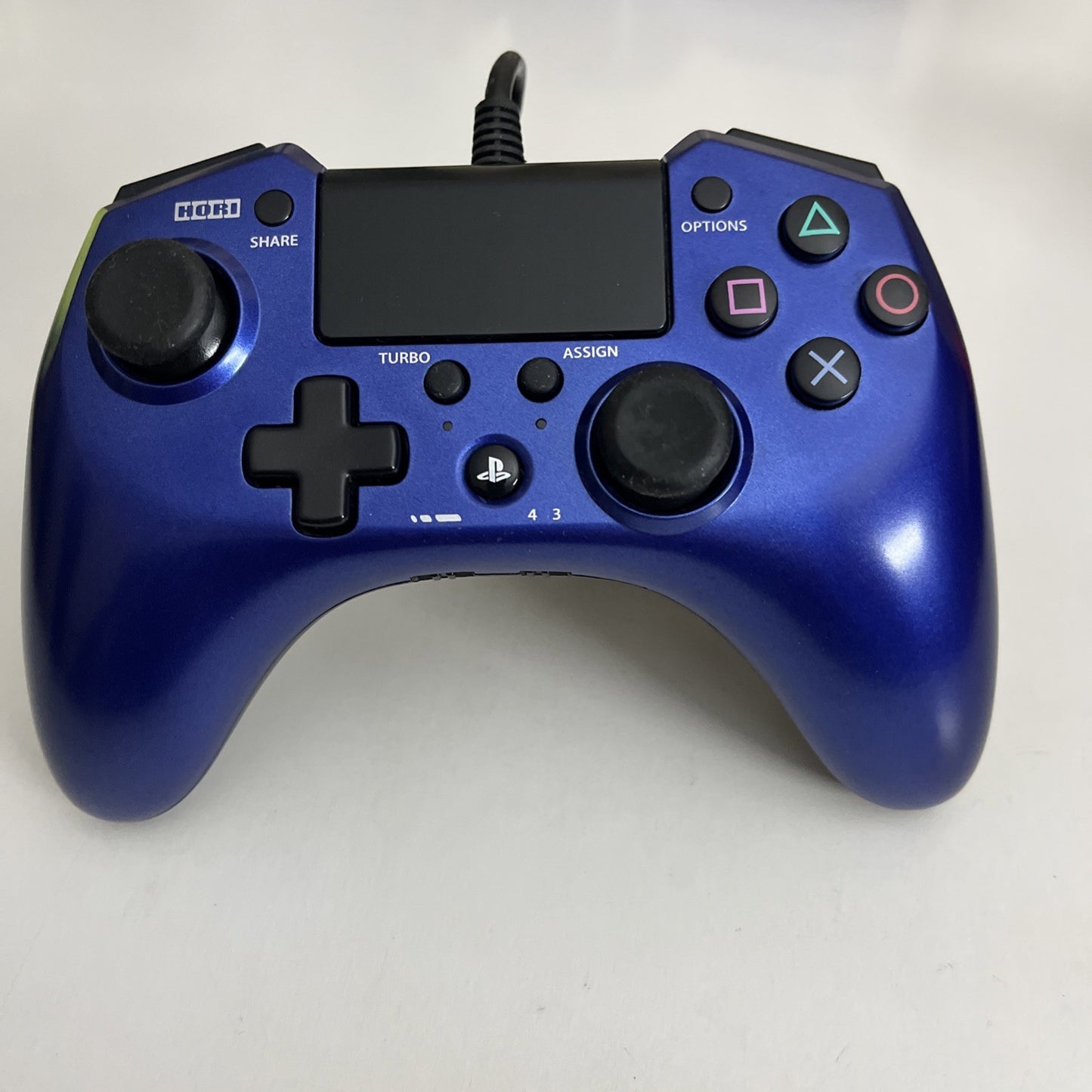 Hori Horipad FPS+ Sony PS4 PS3 Controller Rapid Fire Function USB Wired Blue
