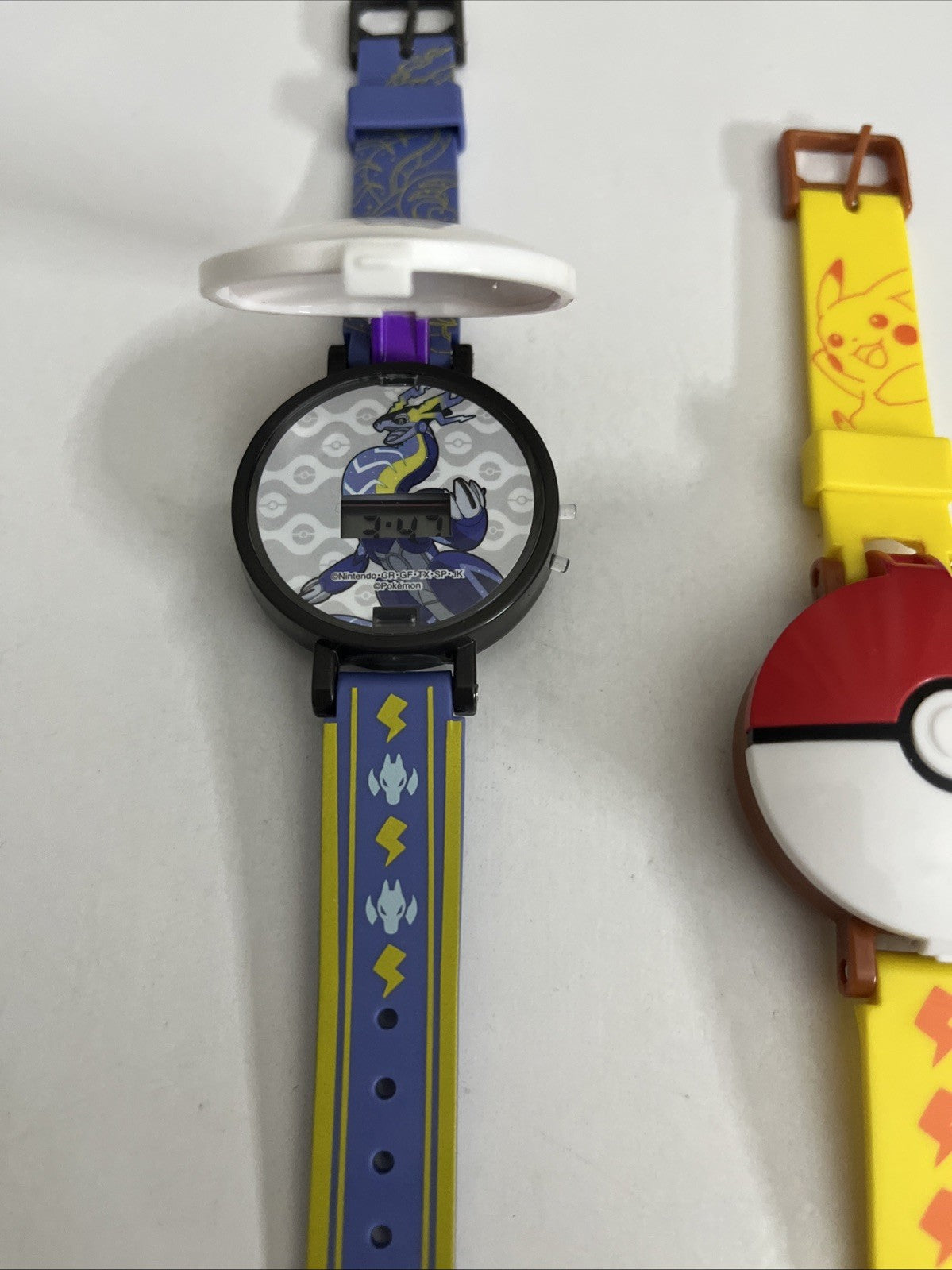 3x Official Pokemon Watches Miraidon, Pikachu, Skeledirge For Kids