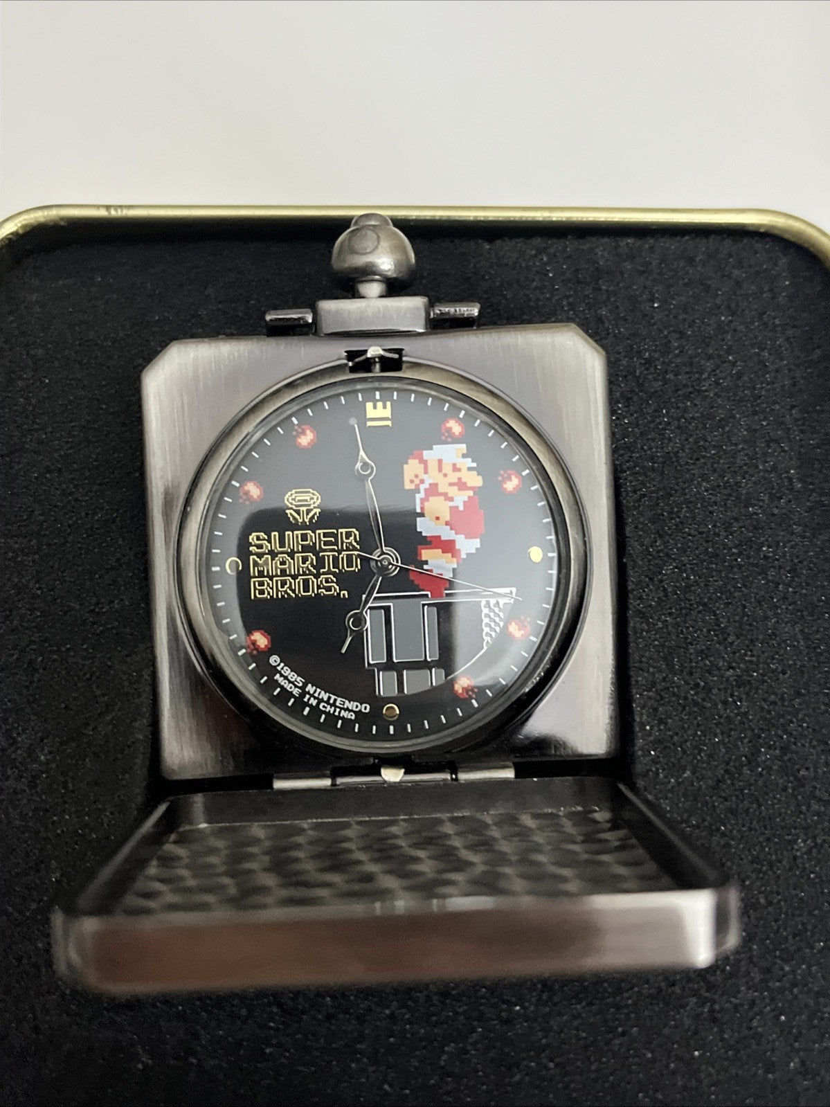 Official Genuine Nintendo Super Mario Bros Fire Block Pocket Watch