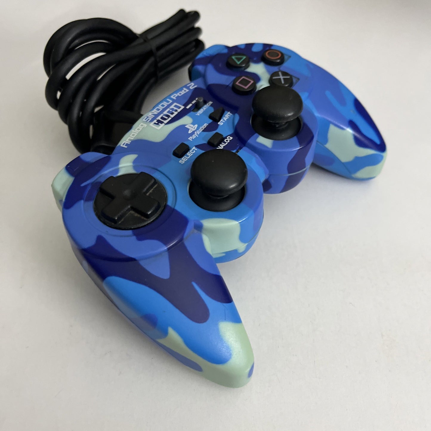 Hori Sony PlayStation Analog Sindou Pad 2 PS2 PS1 Controller Camo Blue