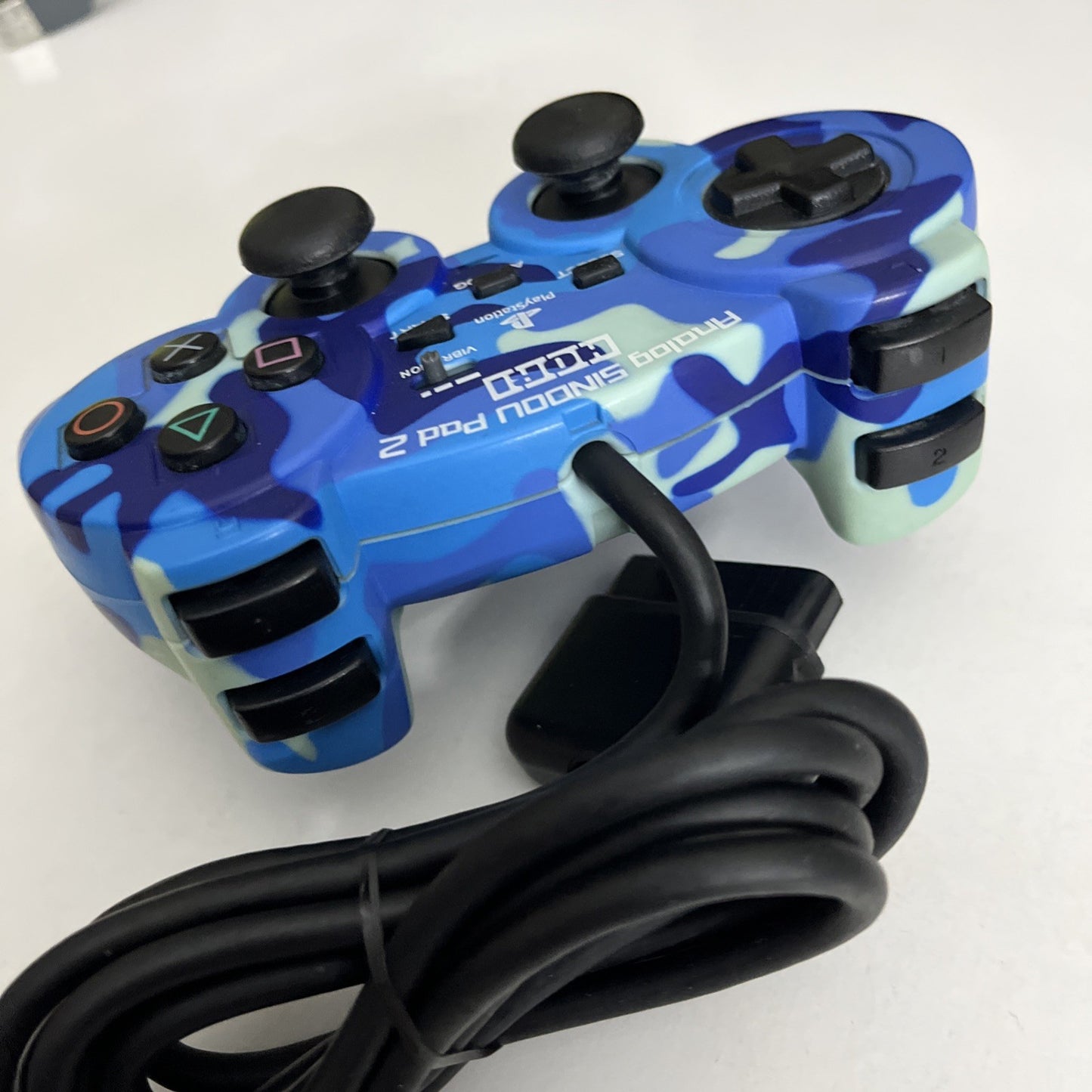 Hori Sony PlayStation Analog Sindou Pad 2 PS2 PS1 Controller Camo Blue
