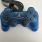 Genuine Sony PlayStation PS1 PS2 Dual Shock Controller Clear Blue SCPH-1200