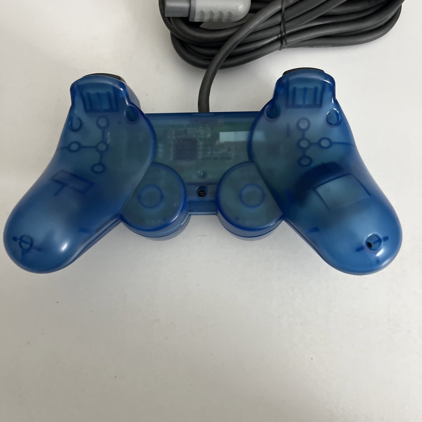 Genuine Sony PlayStation PS1 PS2 Dual Shock Controller Clear Blue SCPH-1200