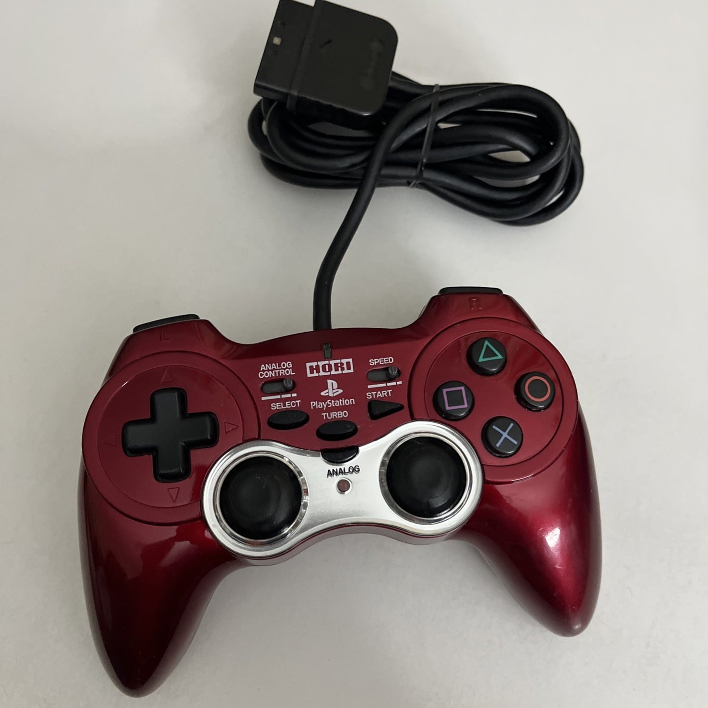 Hori Analog Sindou Pad 2 Turbo Sony PlayStation Controller Red For PS2 PS1