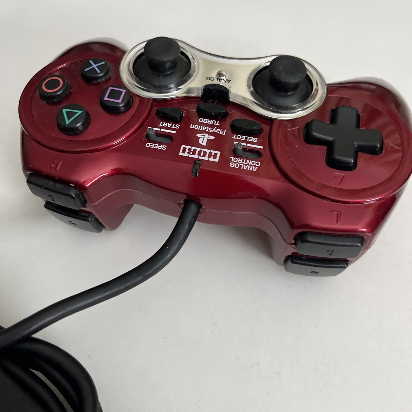 Hori Analog Sindou Pad 2 Turbo Sony PlayStation Controller Red For PS2 PS1