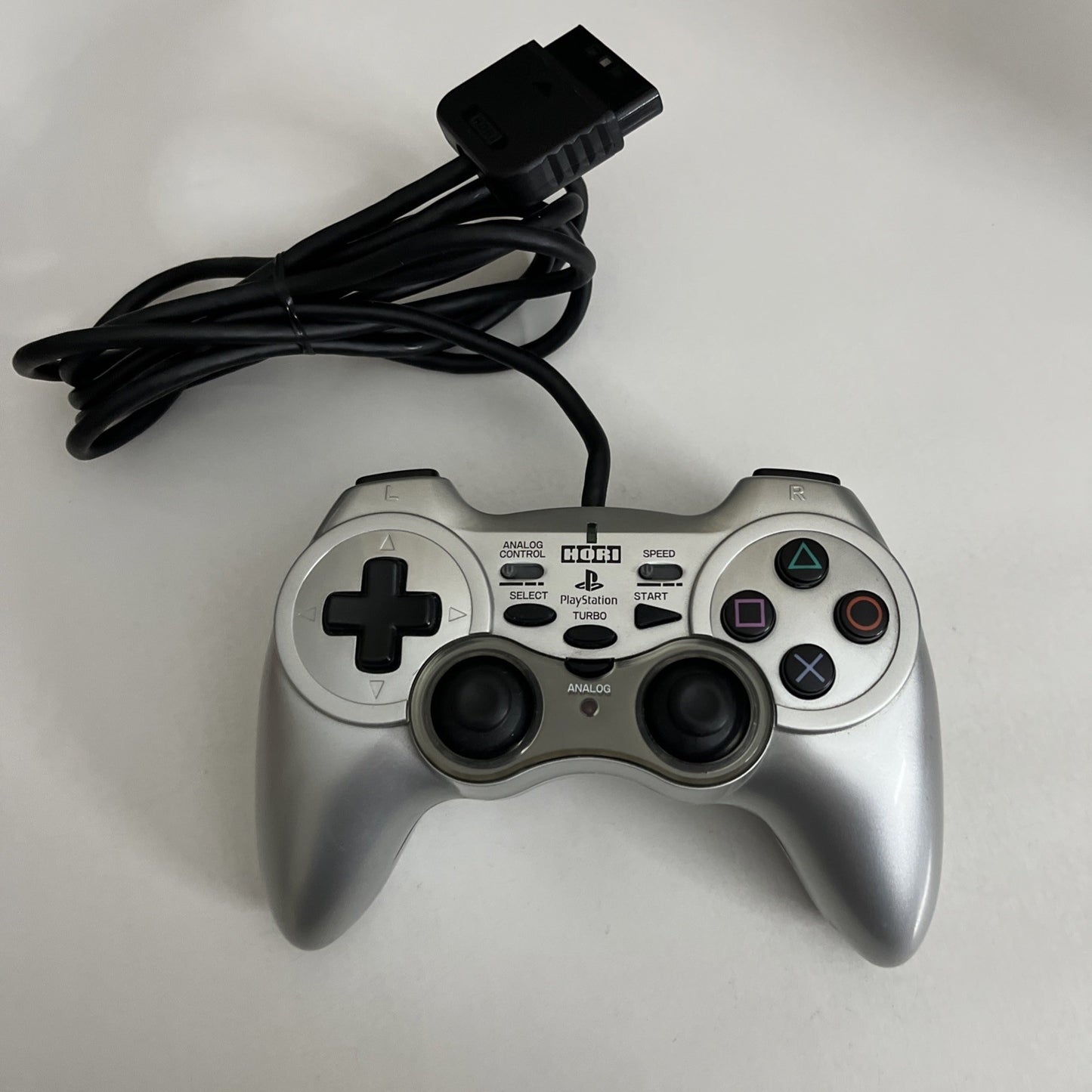 Hori Sony PlayStation Analog Sindou Pad 2 Turbo Controller Silver PS2 PS1