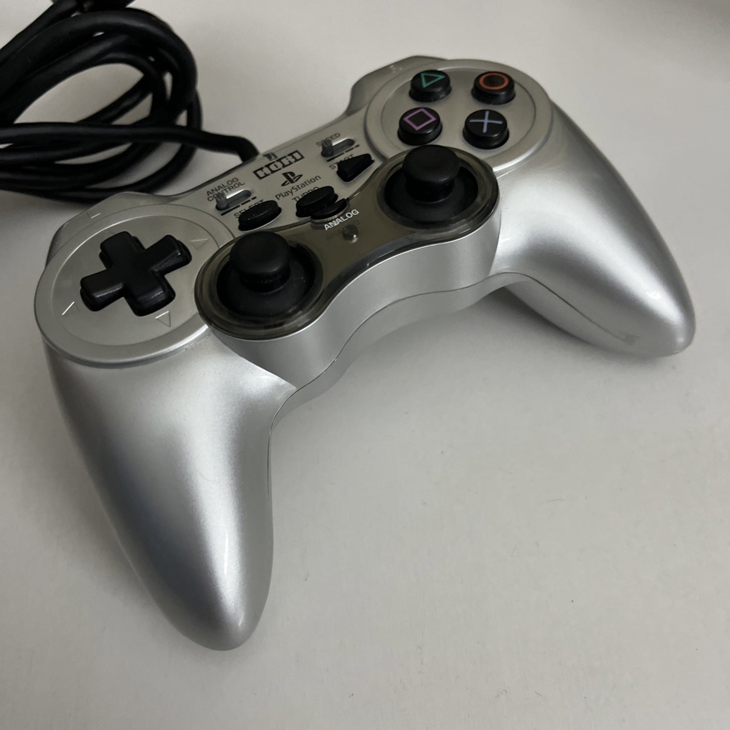 Hori Sony PlayStation Analog Sindou Pad 2 Turbo Controller Silver PS2 PS1
