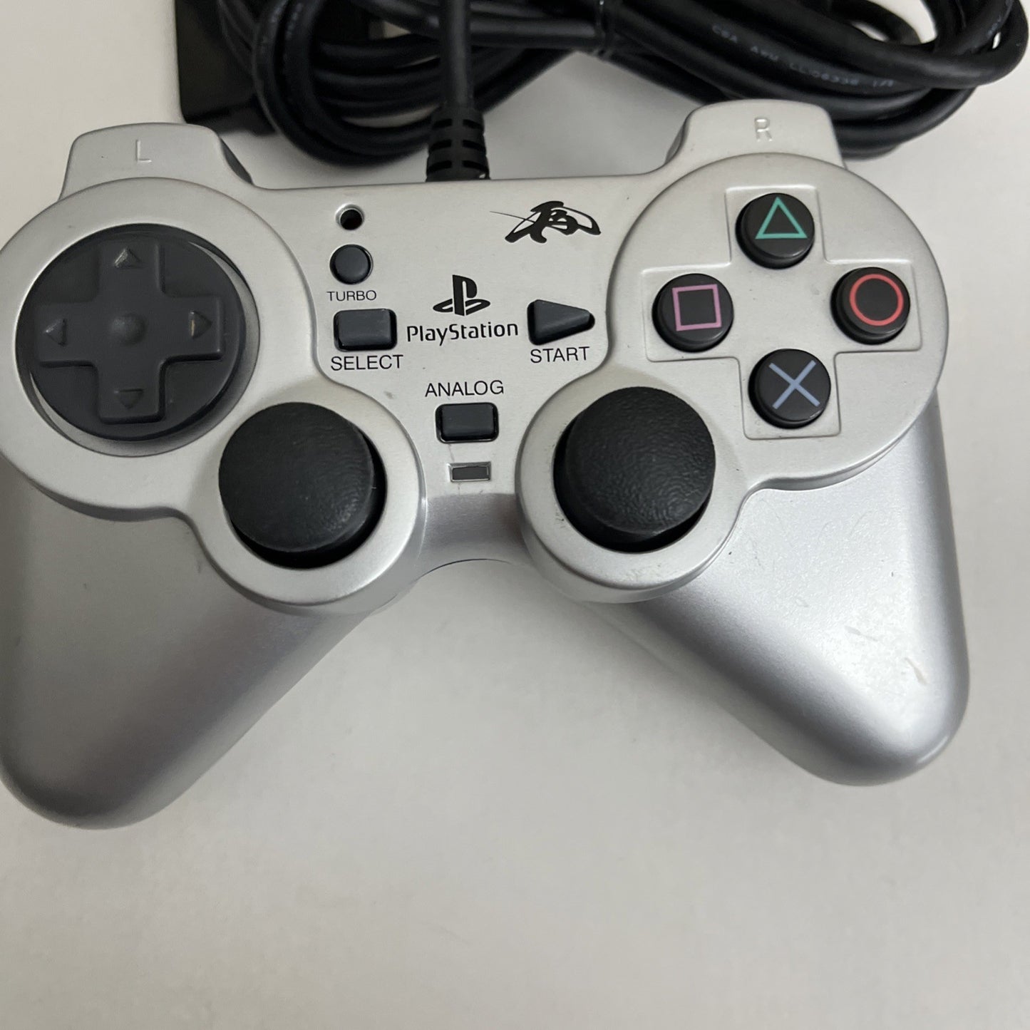 Fujiwork Analog Rensya PS2 Controller Silver With Turbo Rapid Fire