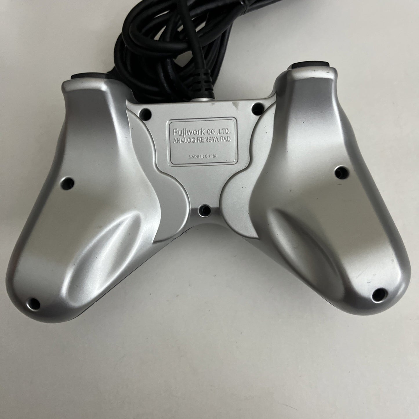 Fujiwork Analog Rensya PS2 Controller Silver With Turbo Rapid Fire
