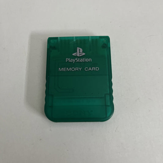 Genuine Official Sony PlayStation Memory Card Clear Green SCPH-1193 Made Japan