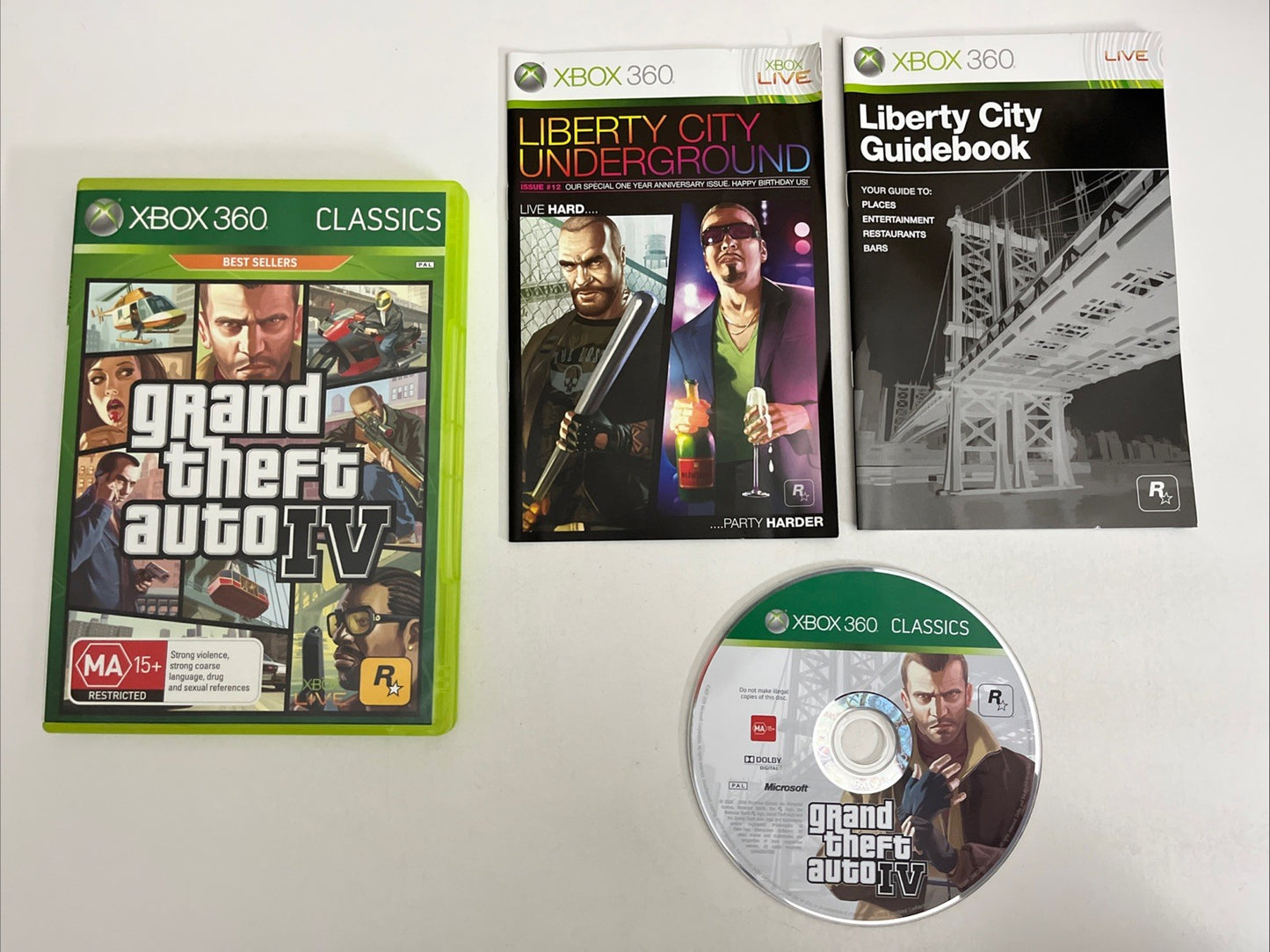 Grand Theft Auto IV 4 GTA Microsoft XBOX 360 PAL Game