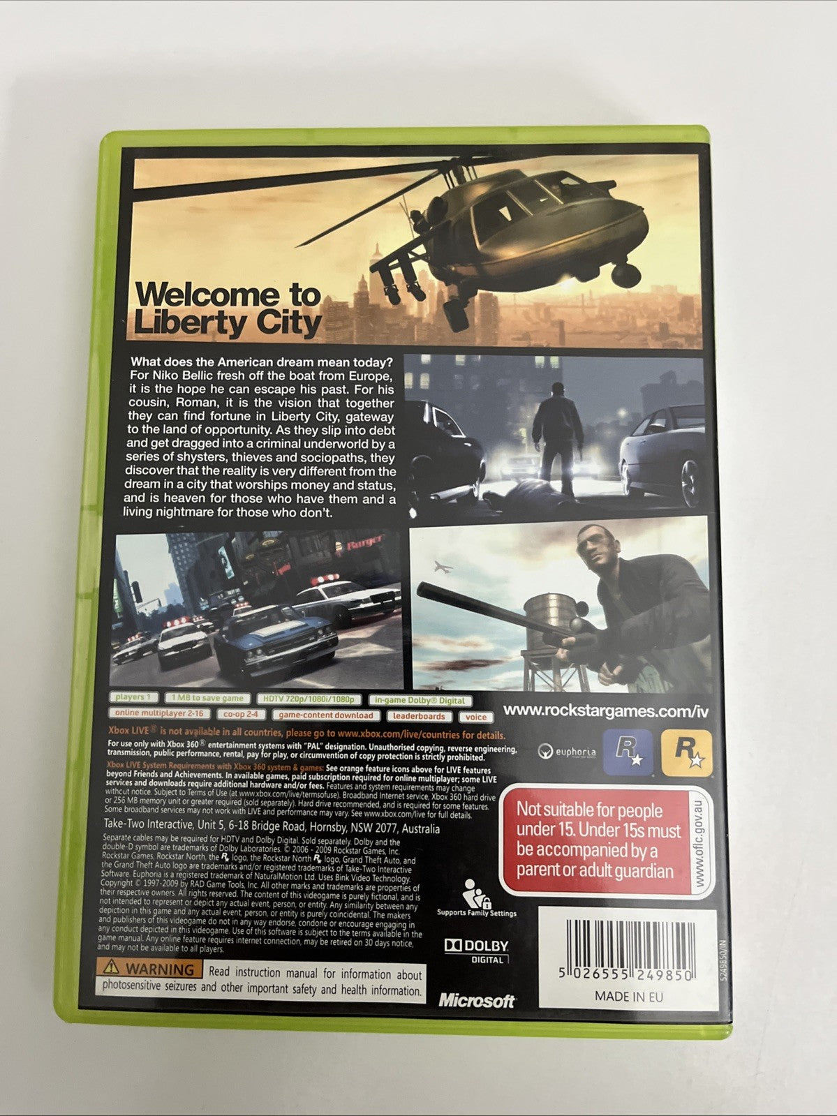 Grand Theft Auto IV 4 GTA Microsoft XBOX 360 PAL Game