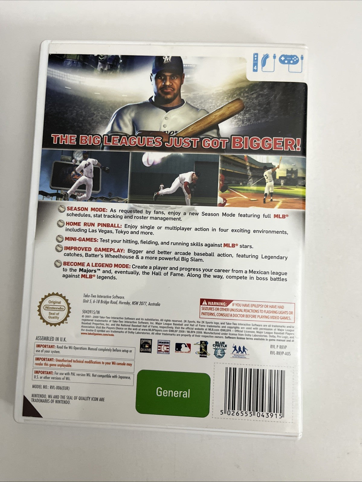 The Bigs 2 Baseball  Nintendo Wii PAL 2009 Game Complete