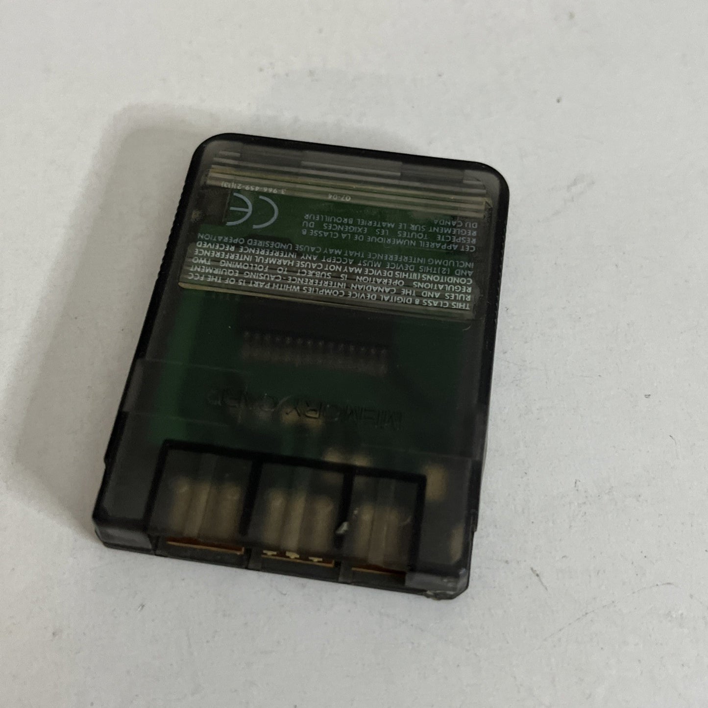 PS1 PlayStation Charcoal Clear Memory Card