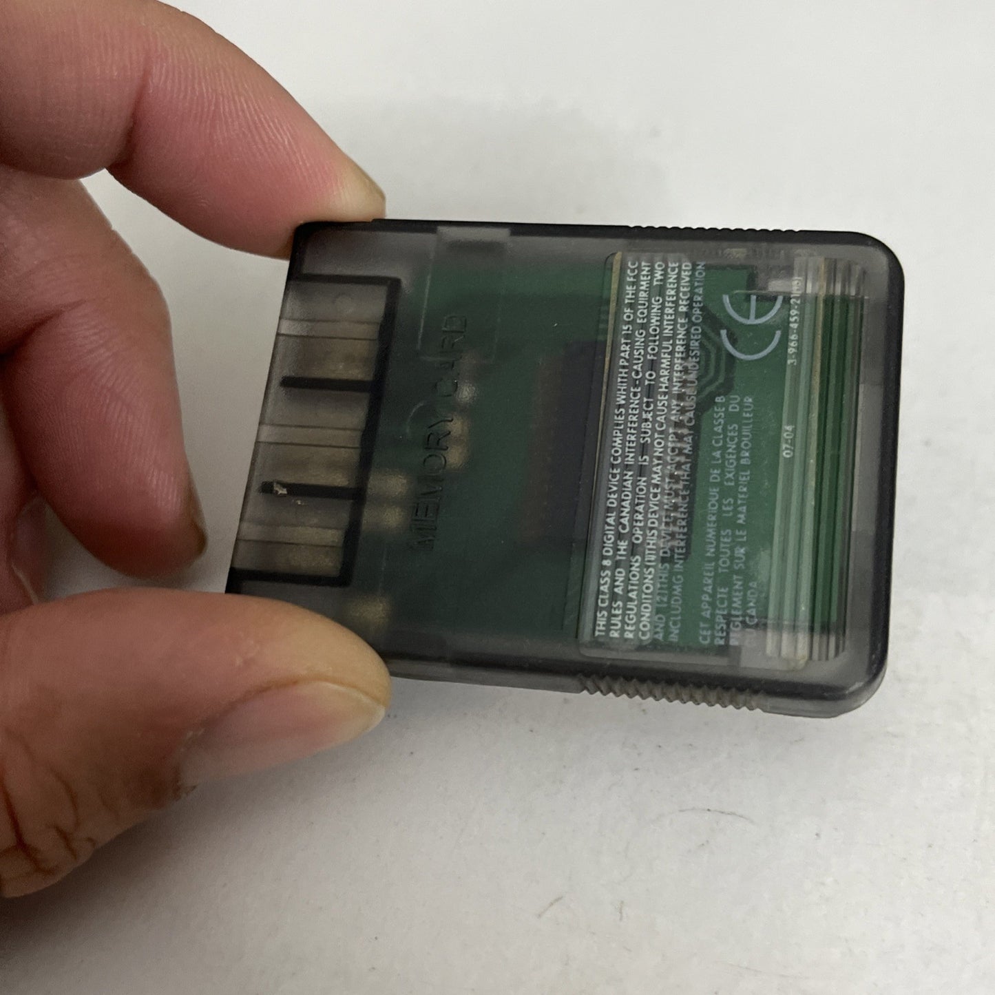 PS1 PlayStation Charcoal Clear Memory Card