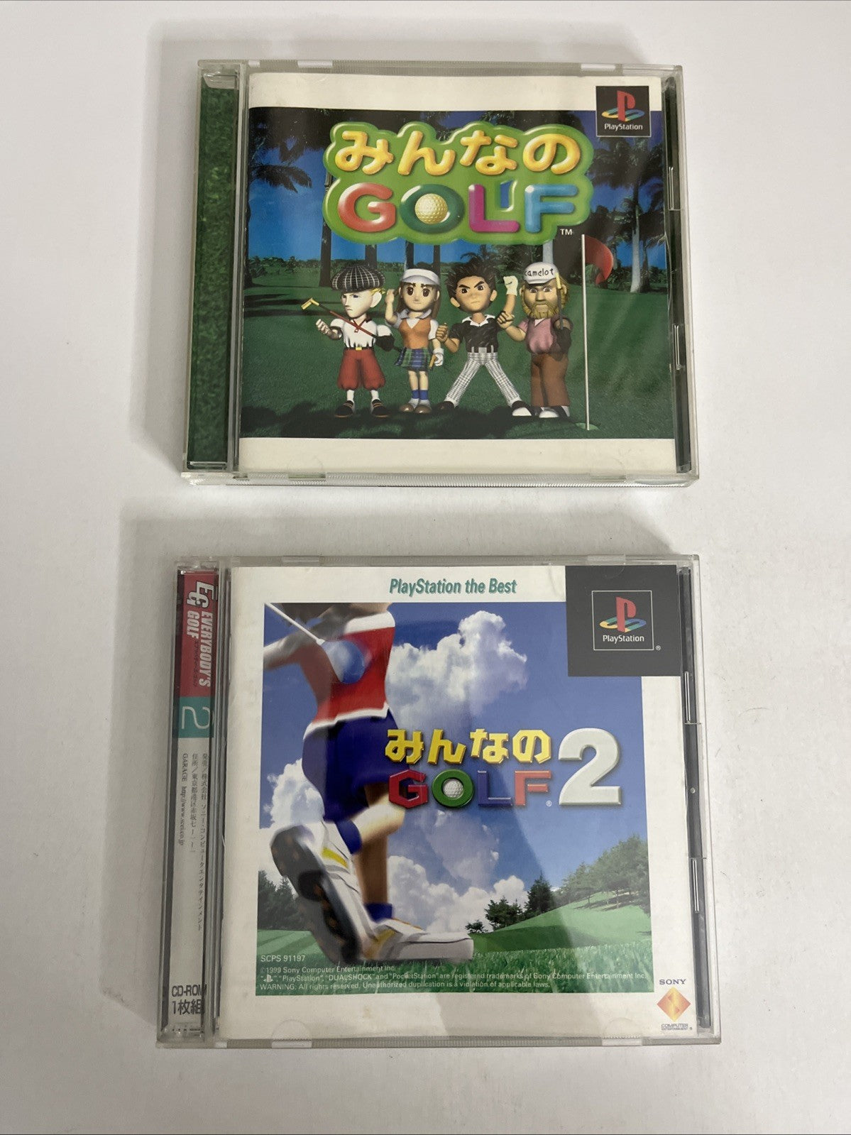 Minna No Golf 1 & 2 Everybodys Golf PS1 Sony PlayStation NTSC-J JAPAN Game
