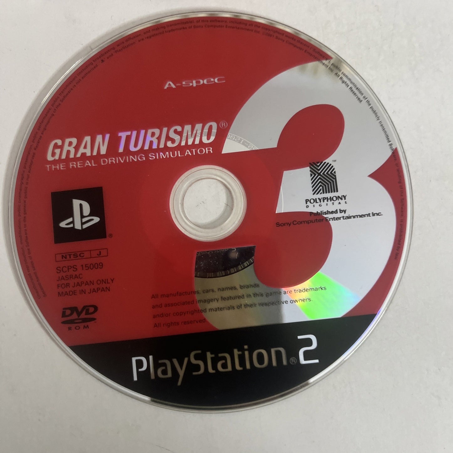 Gran Turismo 3 A-Spec PS2 Sony PlayStation NTSC-J JAPAN 2001 Game Complete