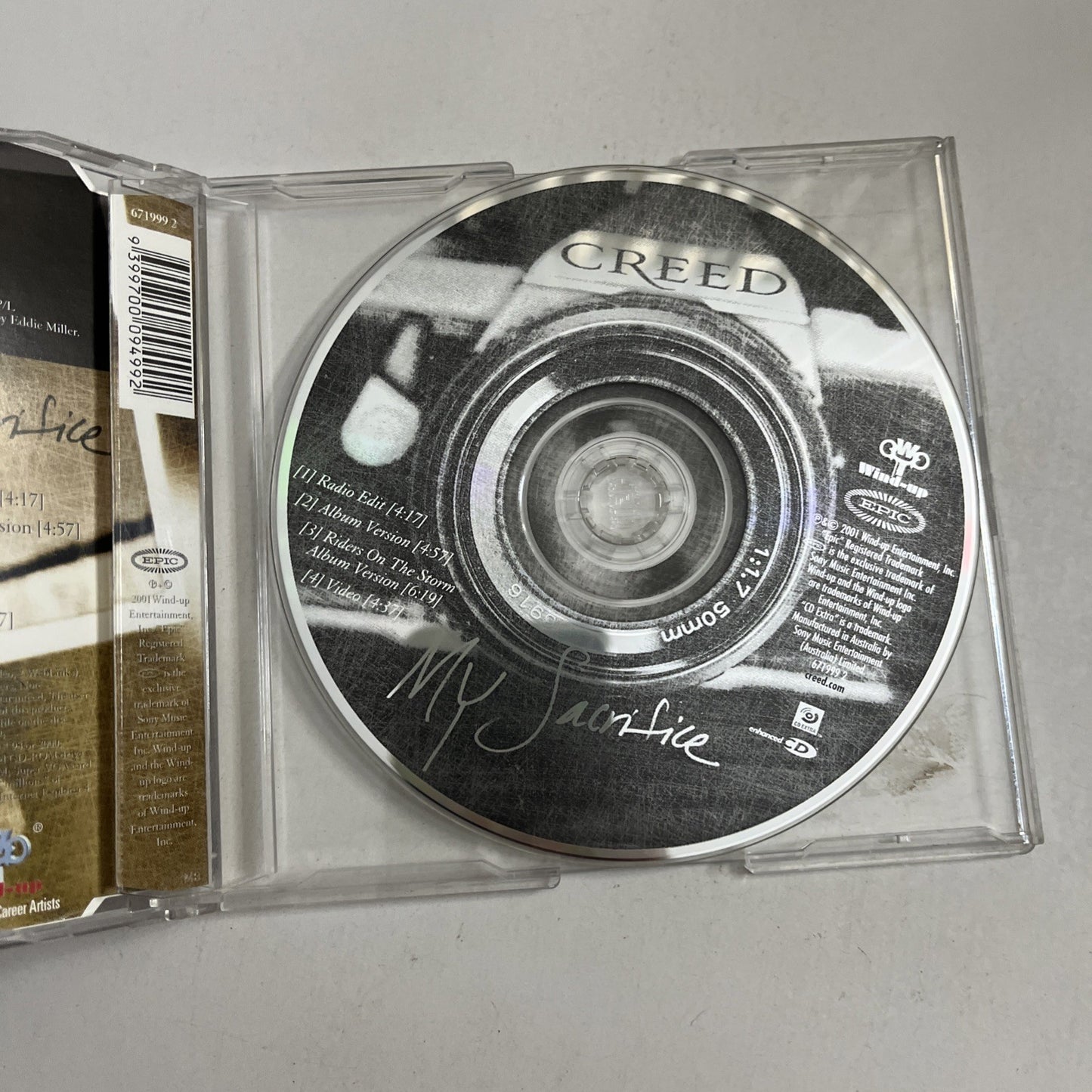 Creed – My Sacrifice (CD, 2002) Australia Single 671999 2