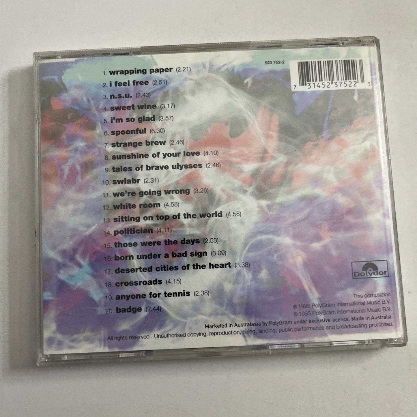 Cream – The Very Best Of Cream (CD, 1995) Australia 523-752-2