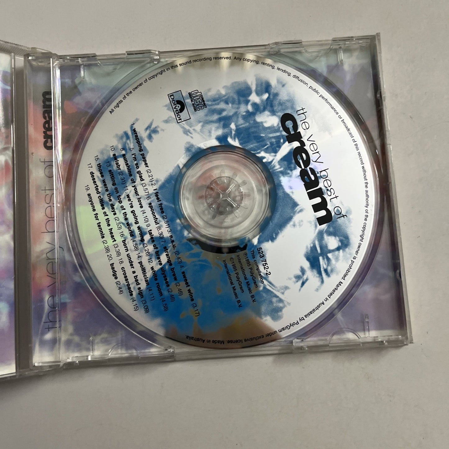 Cream – The Very Best Of Cream (CD, 1995) Australia 523-752-2