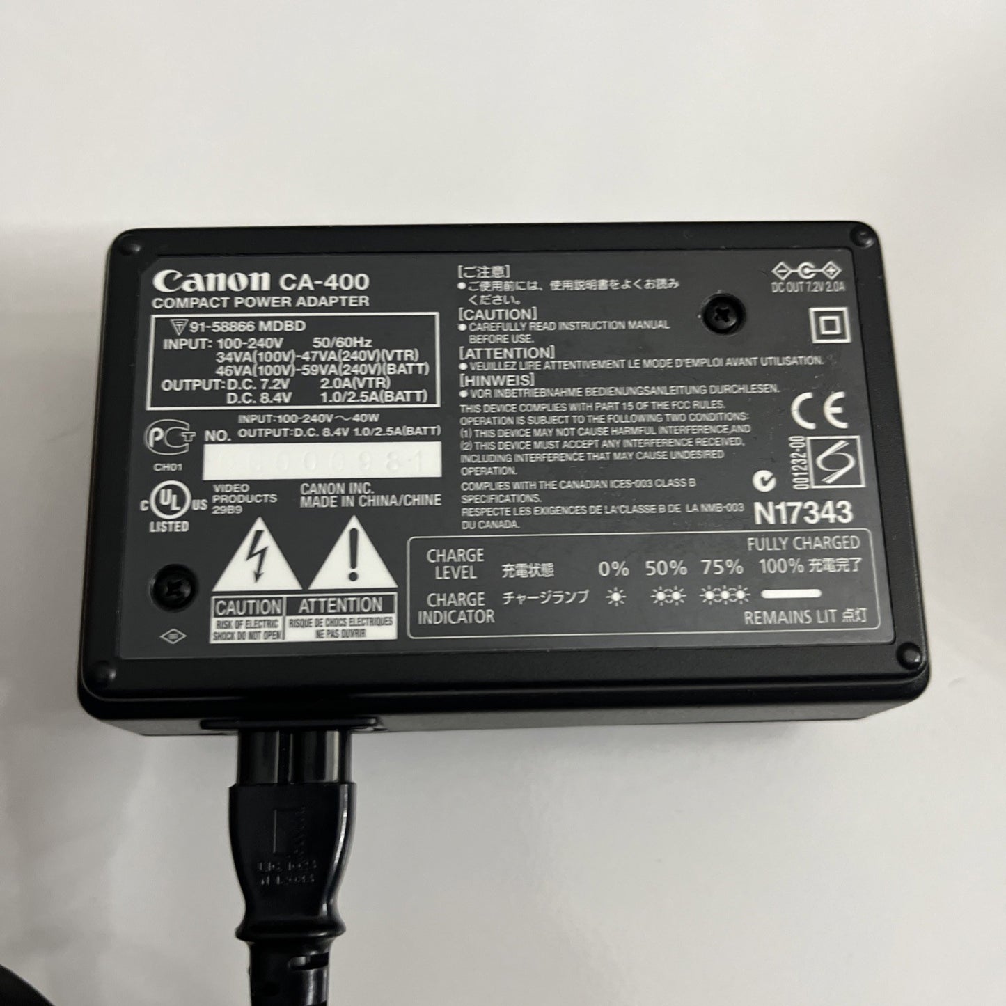 Genuine Canon CA-400 Twin Battery Camera Charger For BP-406 BP-412 BP-422