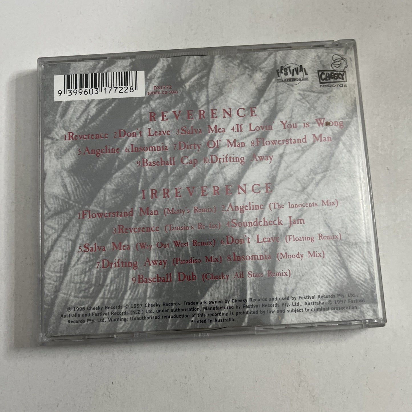 Faithless – Reverence (CD, 1997) Australia 2-Disc D31772