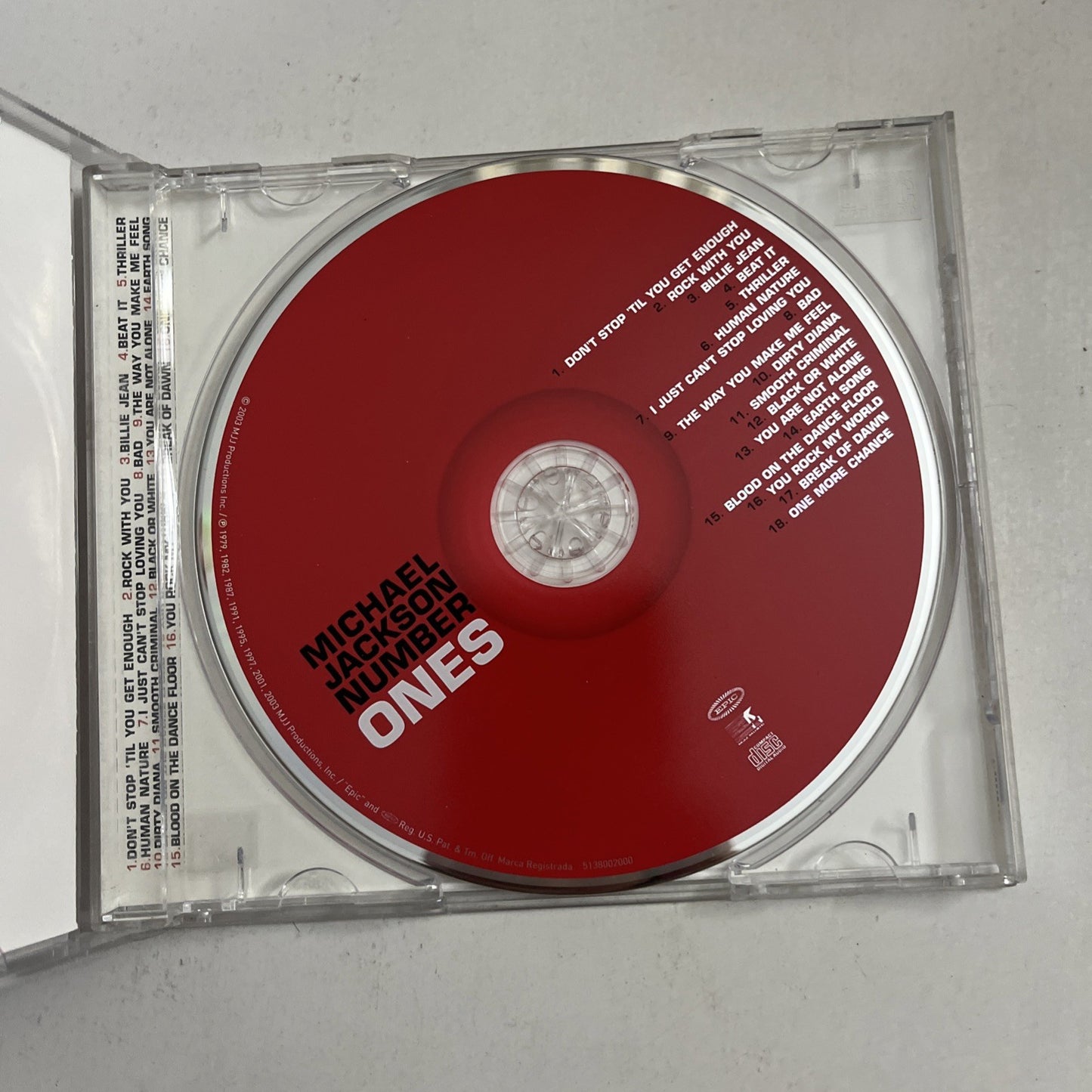 Michael Jackson – Number Ones (CD, 2003) Australia 5138002000