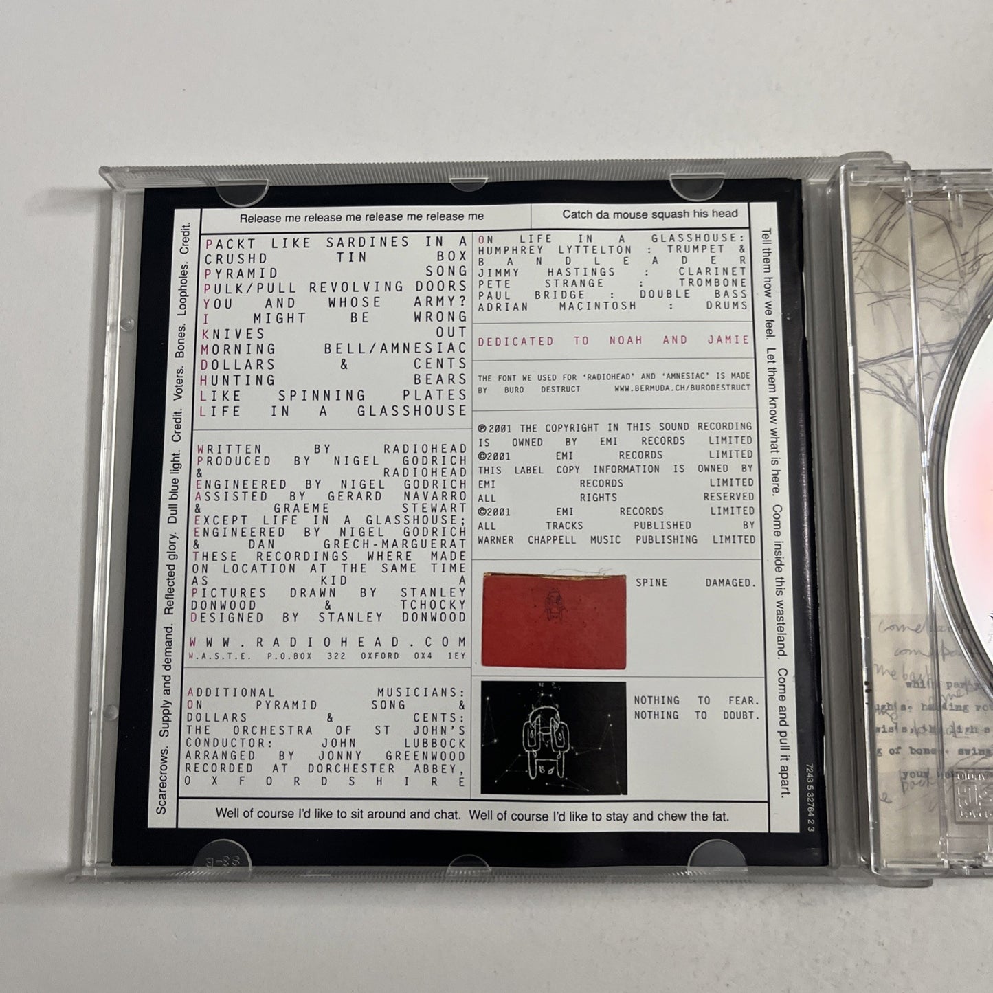 Radiohead – Amnesiac (CD, 2001) Australia 7243 5 32764 2 3