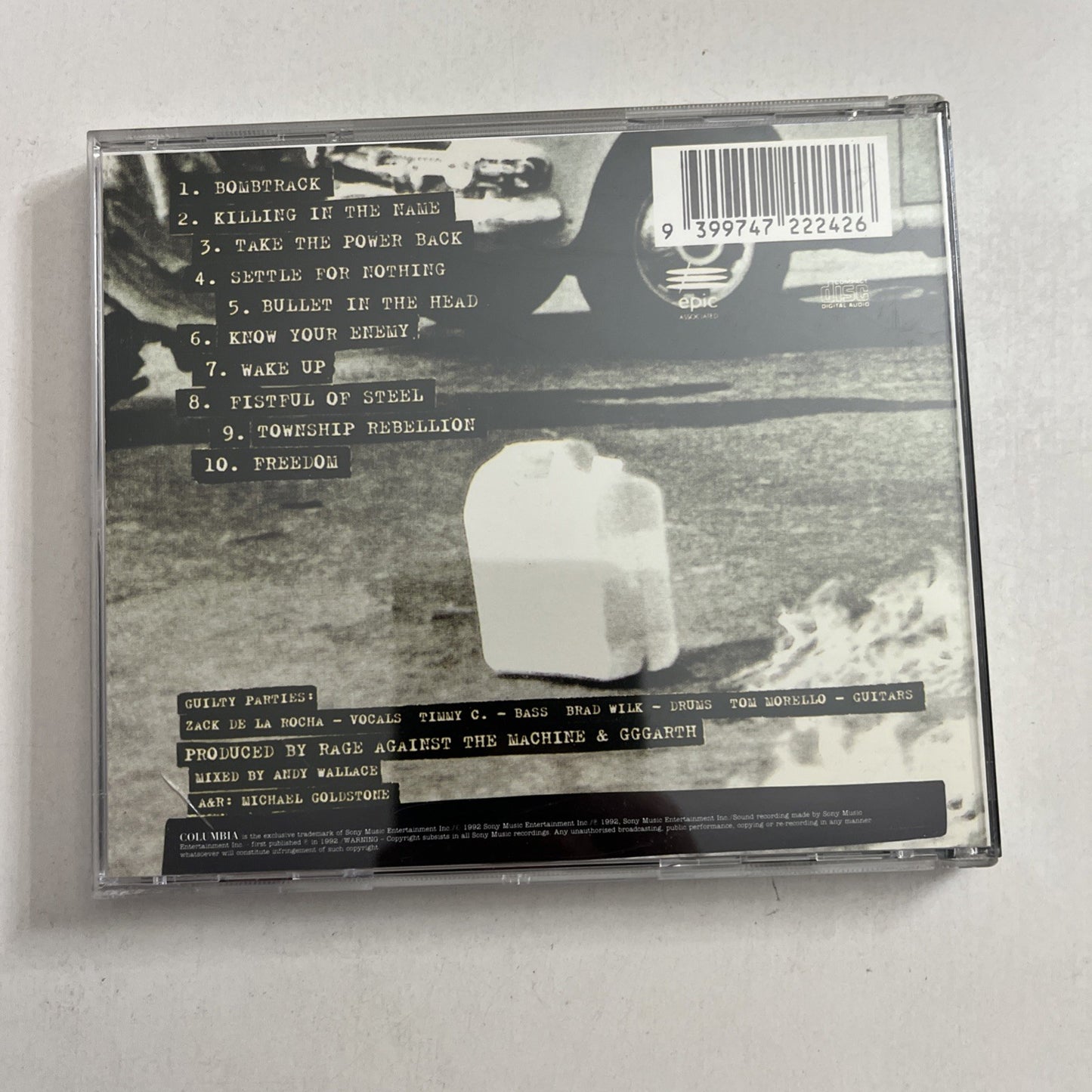 Rage Against The Machine – Rage Against The Machine (CD, 1993) Australia 2