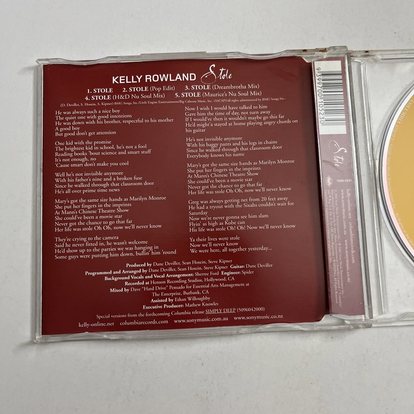 Kelly Rowland – Stole (CD, 2002) Single Australia   673212 2