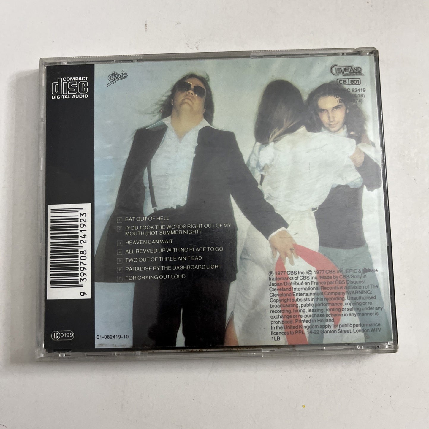 Meat Loaf – Bat Out Of Hell (CD, 1977) Australia CDEPC 82419