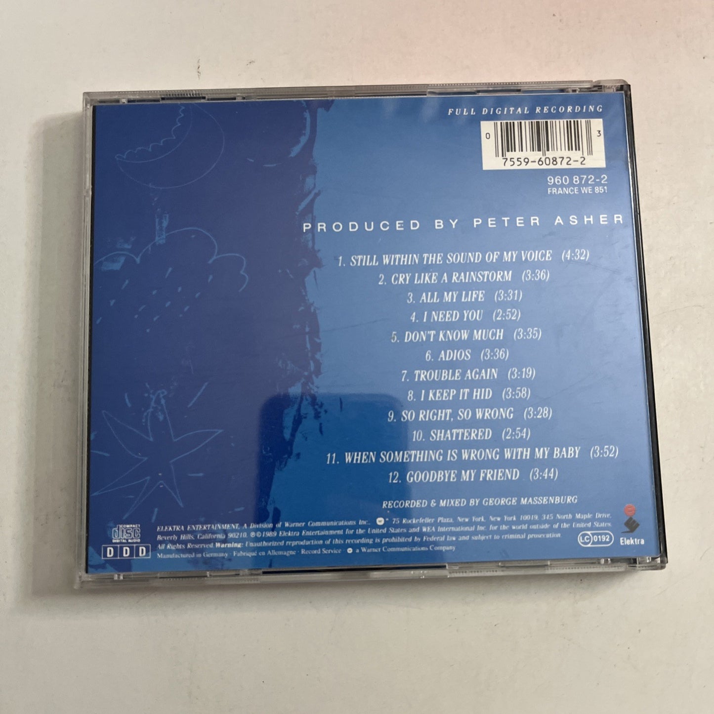 Linda Ronstadt Aaron Neville – Cry Like A Rainstorm Howl Like The Wind CD 1989)