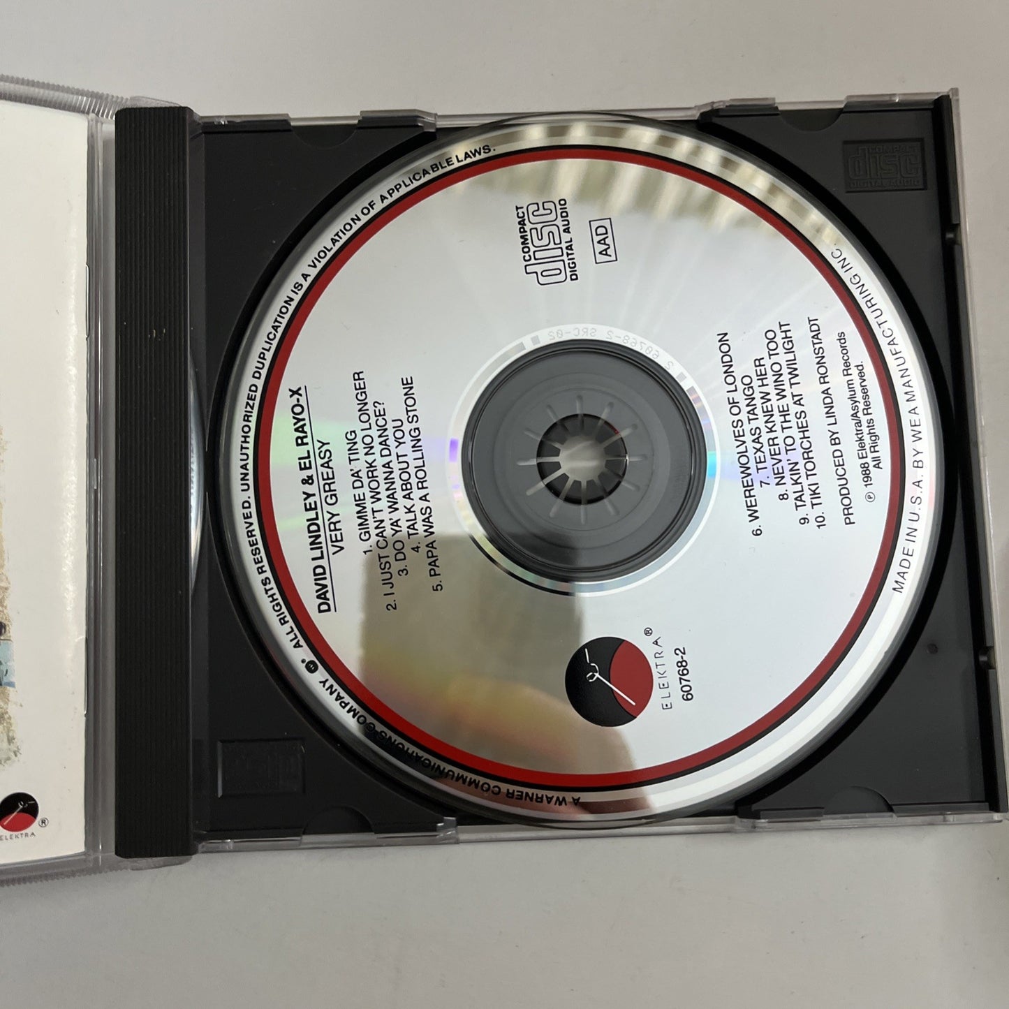 David Lindley And El Rayo-X – Very Greasy (CD, 1988) US 9 60768-2