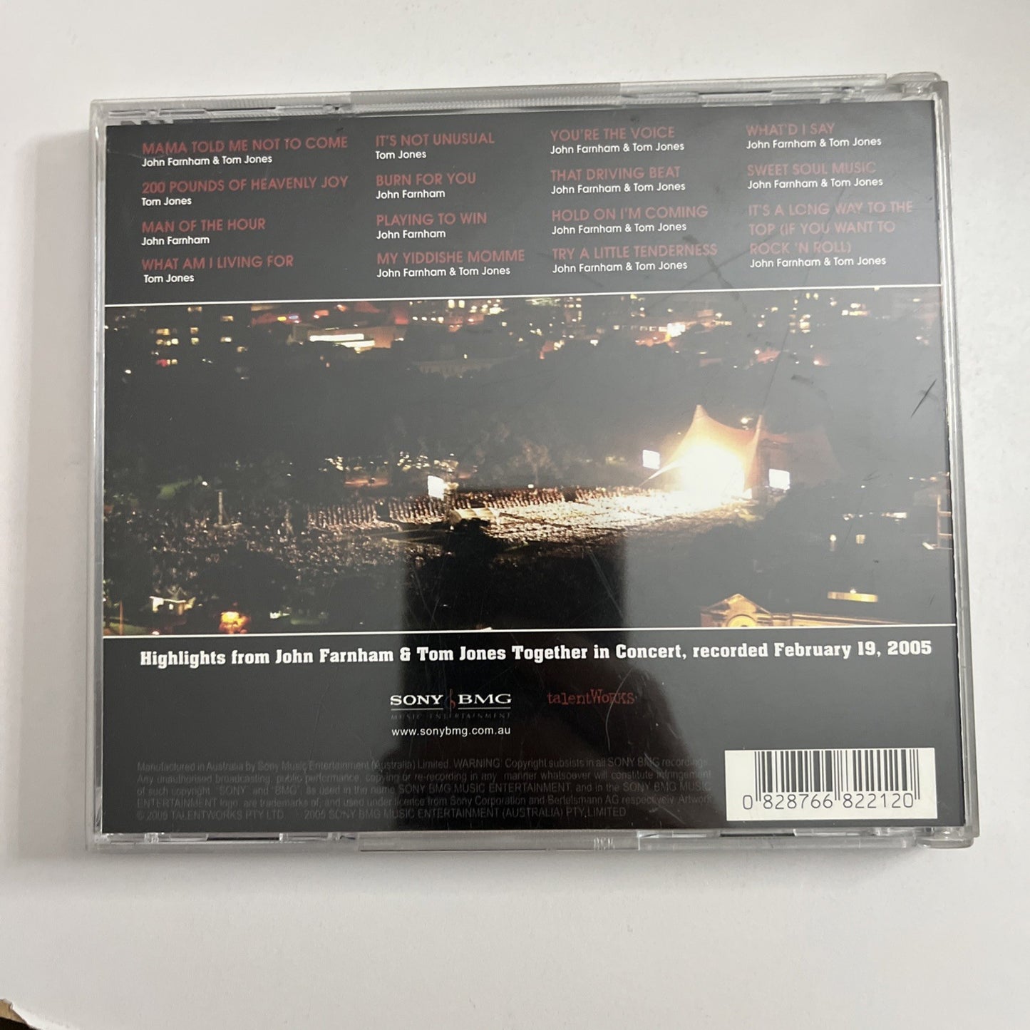 John Farnham, Tom Jones – Together In Concert (CD, 2005) Australia 8287668212