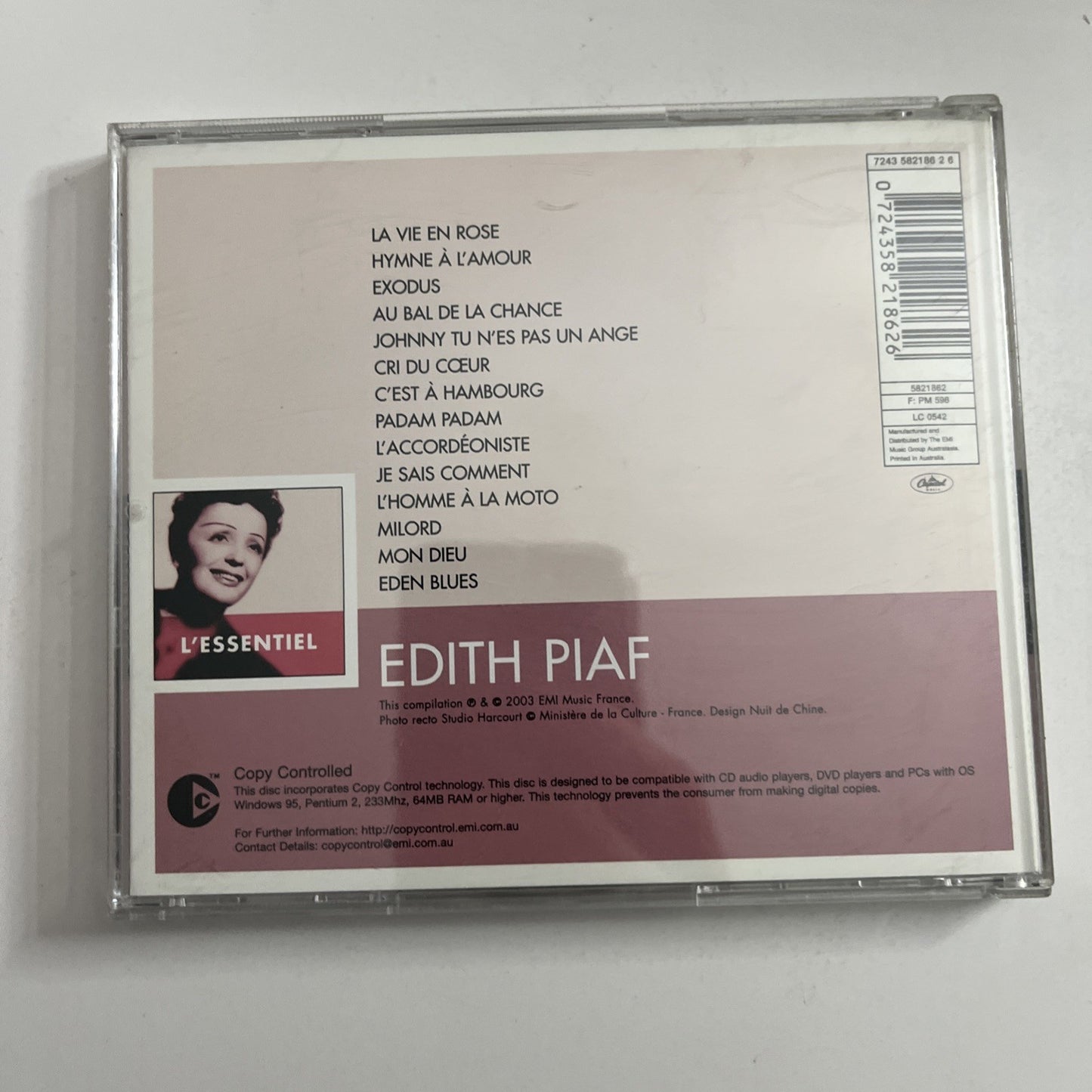 Edith Piaf – L'Essentiel (CD, 2000) Europe 7243 58218626