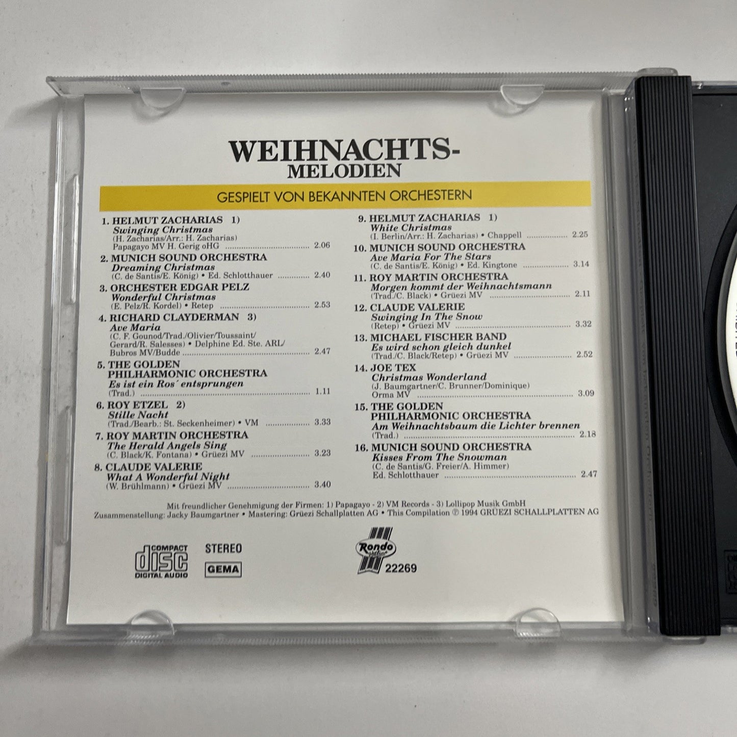 Weihnachts-Melodien - Gespielt Von Bekannten Orchestern (CD, 1994)