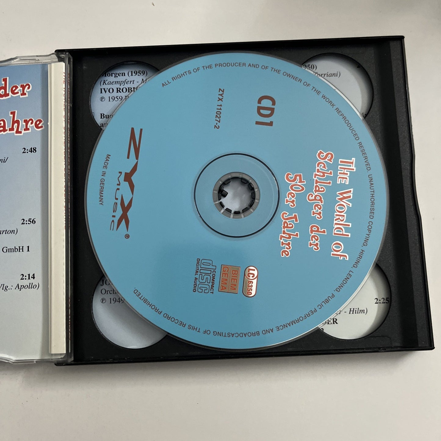 Various – The World Of Schlager Der 50er Jahre (CD, 1996) Germany ZYX 11027-2