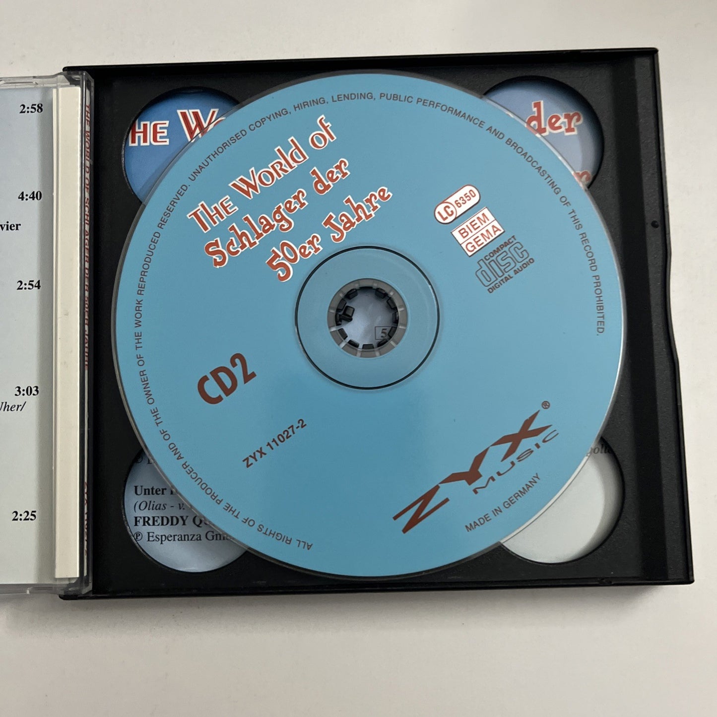 Various – The World Of Schlager Der 50er Jahre (CD, 1996) Germany ZYX 11027-2