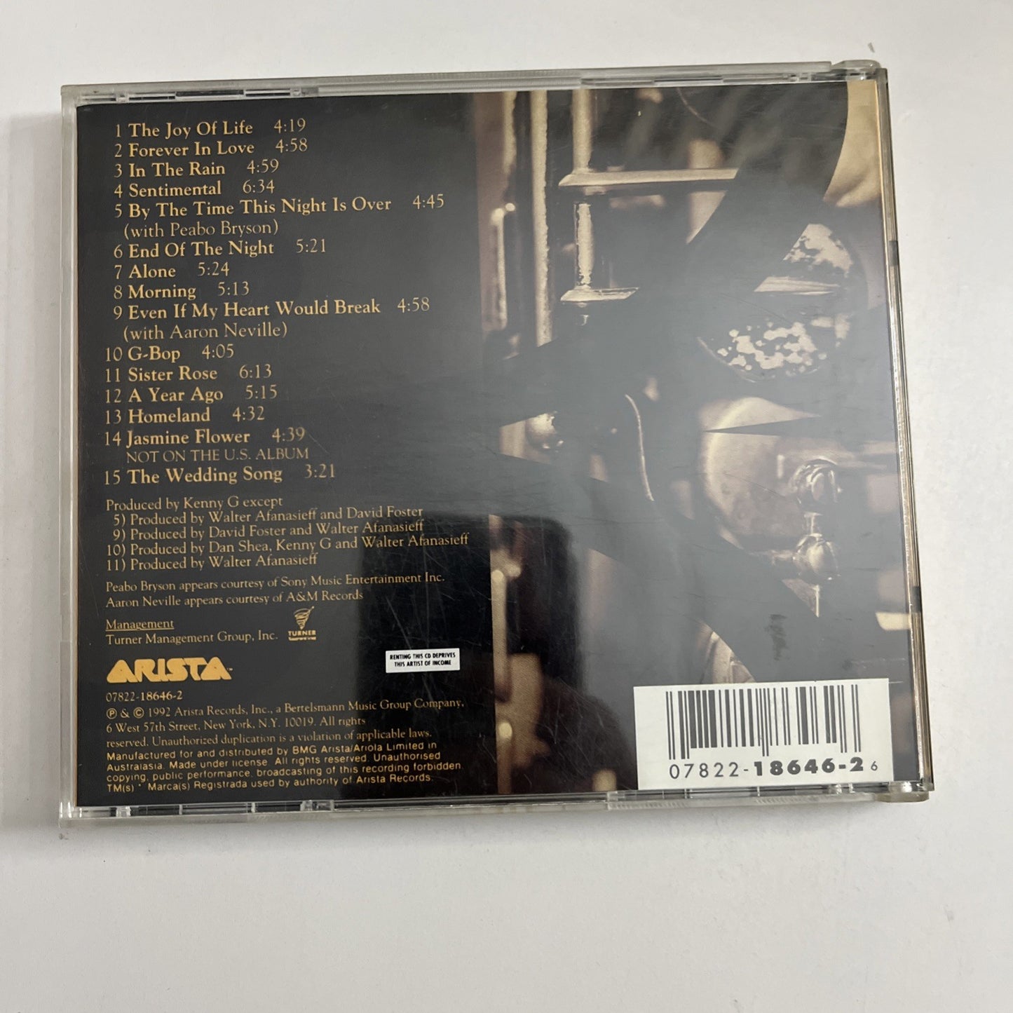 Kenny G – Breathless (CD, 1992) US ARCD 8646
