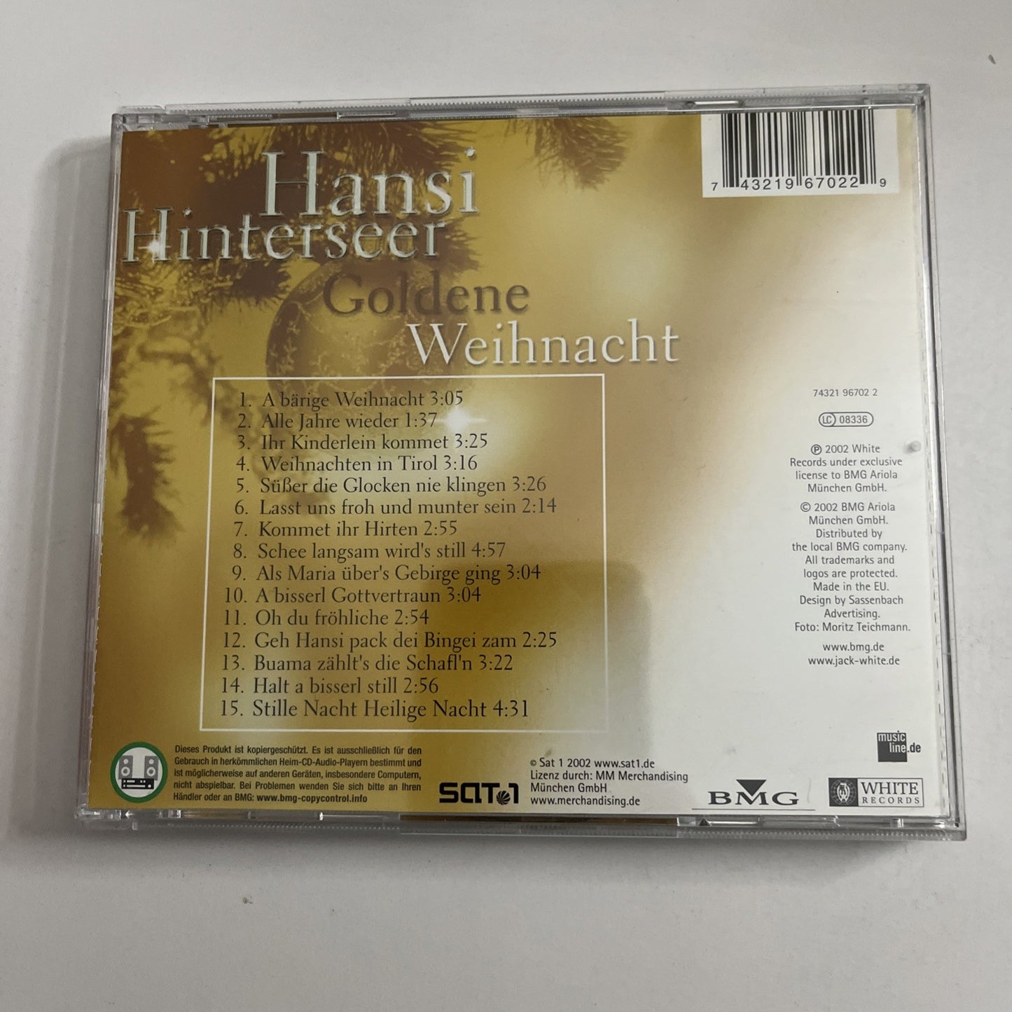 Hansi Hinterseer – Goldene Weihnacht (CD, 2002) Germany 74321 96702 2