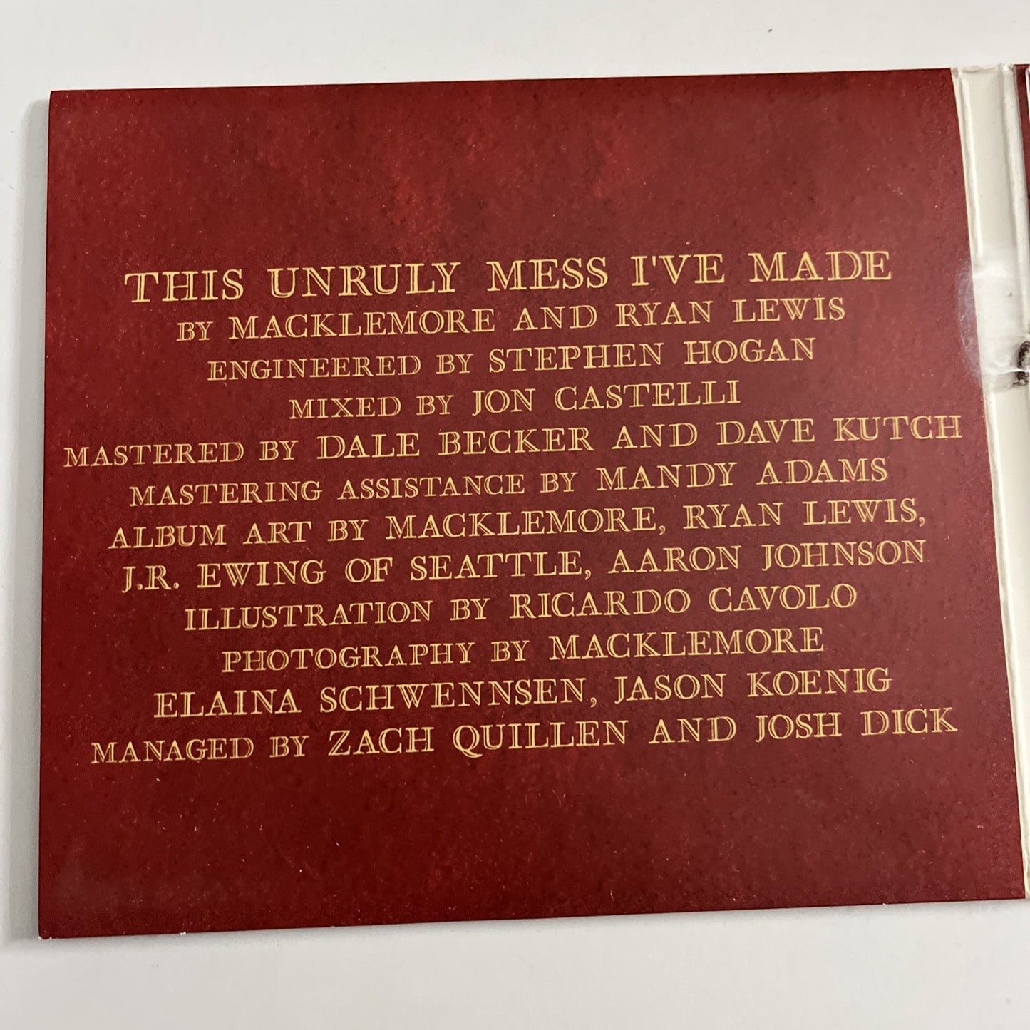 Macklemore, Ryan Lewis – This Unruly Mess I've Made (CD, 2016) Australia Digipak