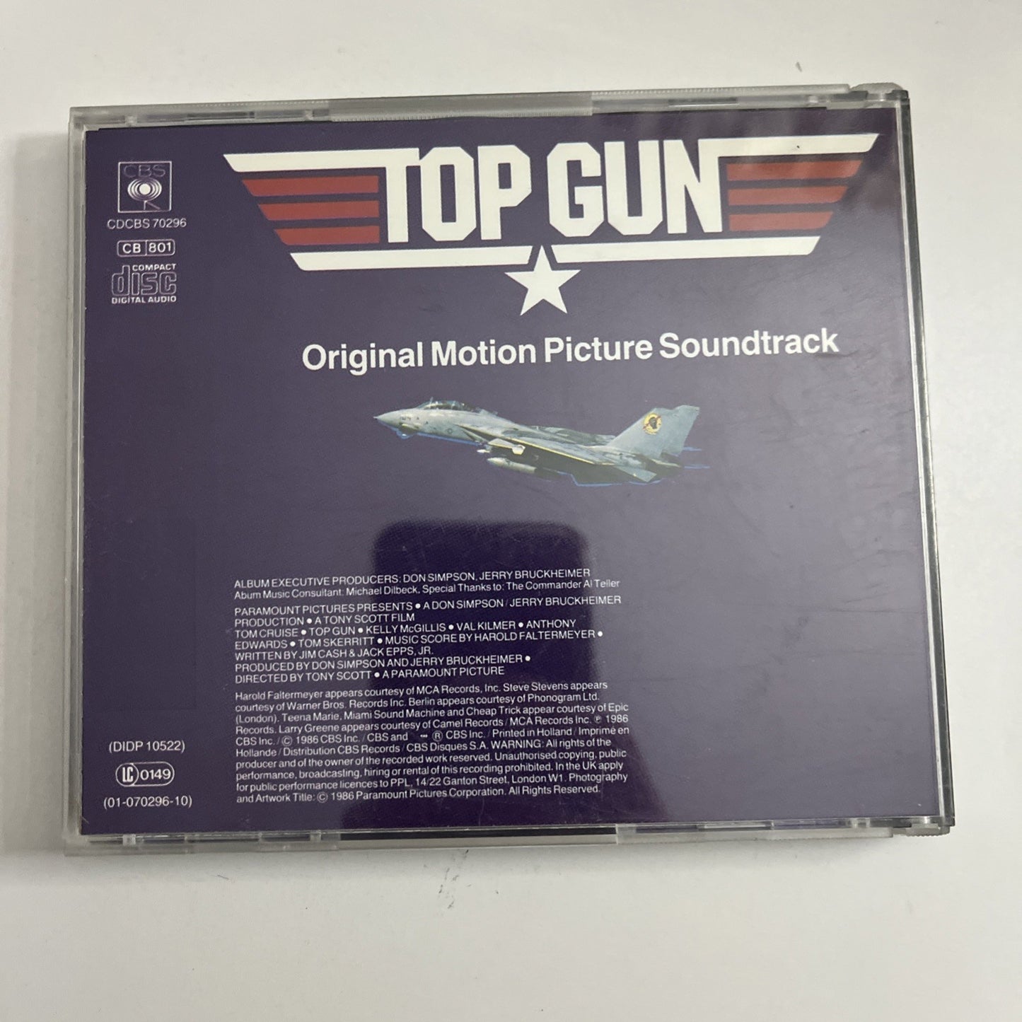 Top Gun - Original Motion Picture Soundtrack (CD, 1986) CDCBS 70296
