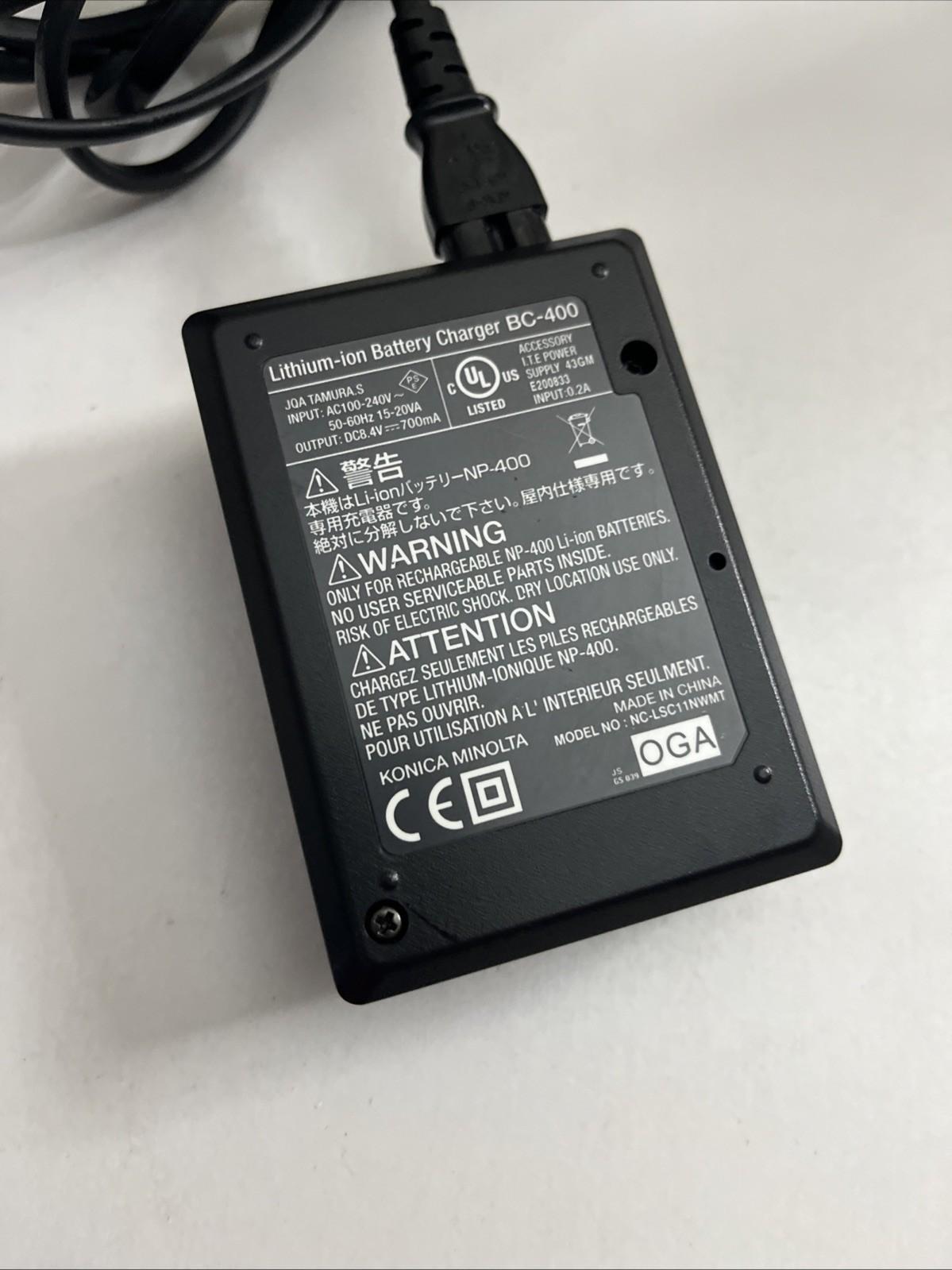 Genuine Konica Minolta BC-400 Camera Battery Charger For NP-400 Battery