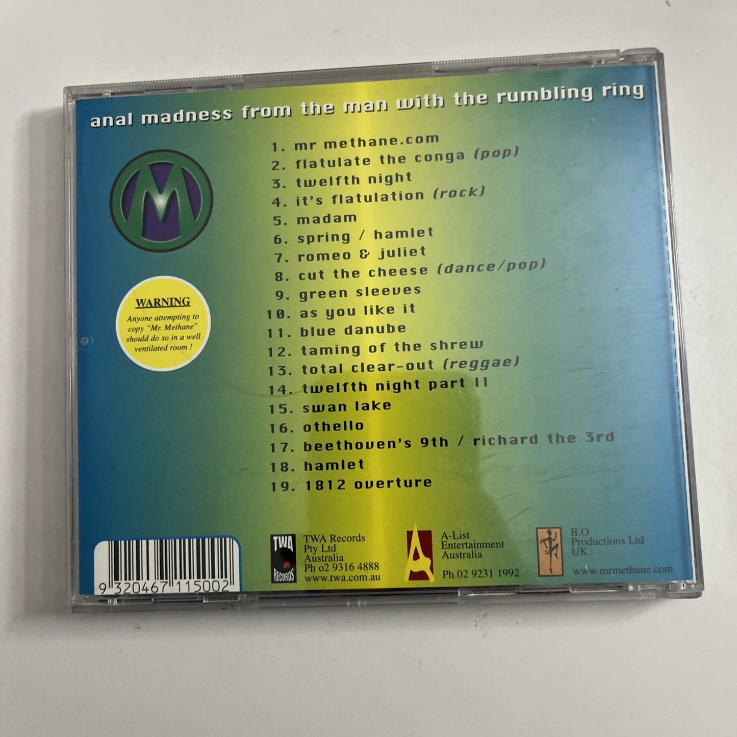 Mr. Methane – Trouser Trumpet (CD, 1998) Australia TWAD500